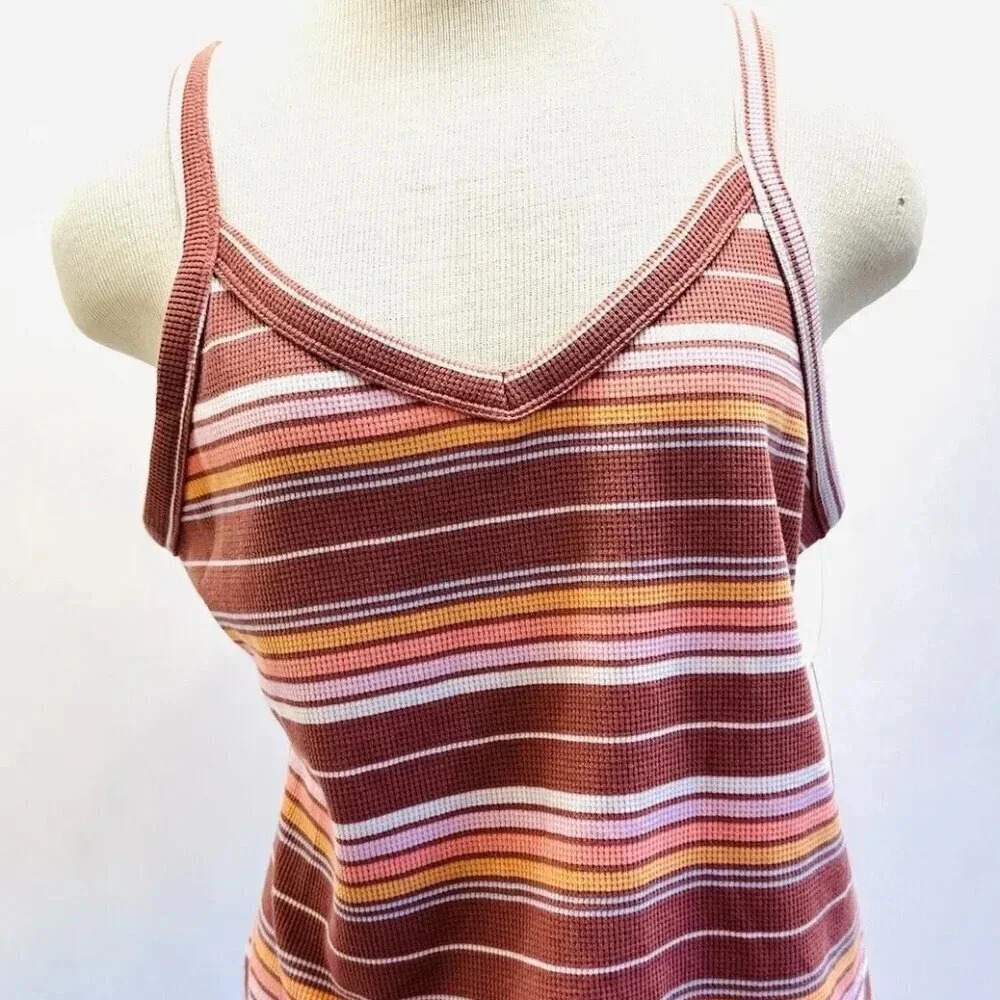 NWT SO GOODS FOR LIFE Juniors Sleeveless Pullover V-Neck Striped Shirt Size XL